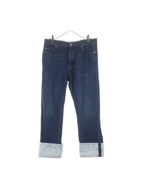 Loewe Fisherman Turnup Button Fly Straight Denim Pants Indigo